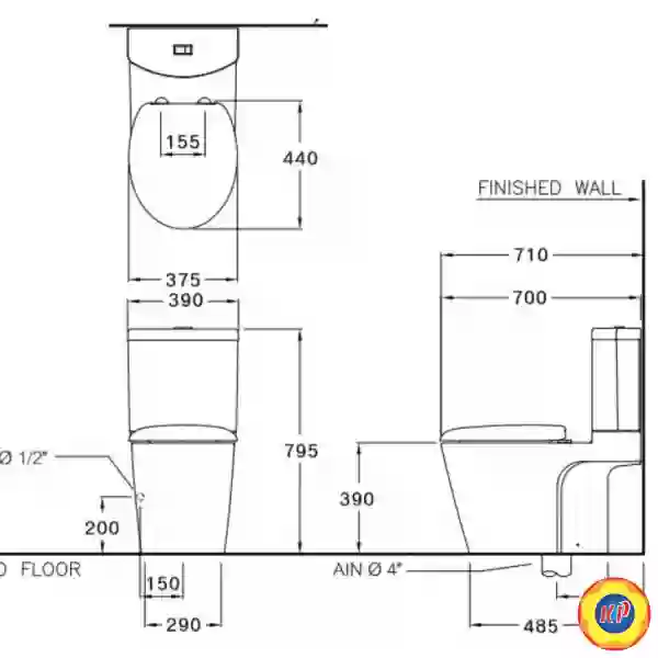 Bồn Cầu COTTO C12247 Unique II Hai Khối Nắp Êm