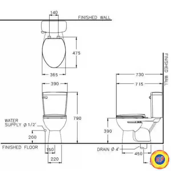 Bồn Cầu COTTO C13444 2 Khối Xả Gạt Boom