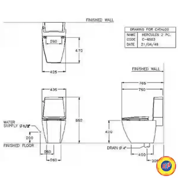 Bồn Cầu COTTO C13507 Hai Khối Hercules Xả Gạt