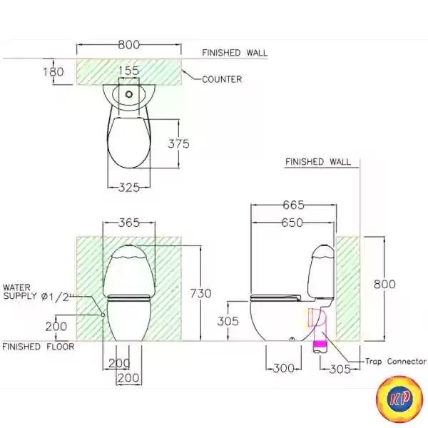 Bồn Cầu Trẻ Em COTTO C15007 KW Googai