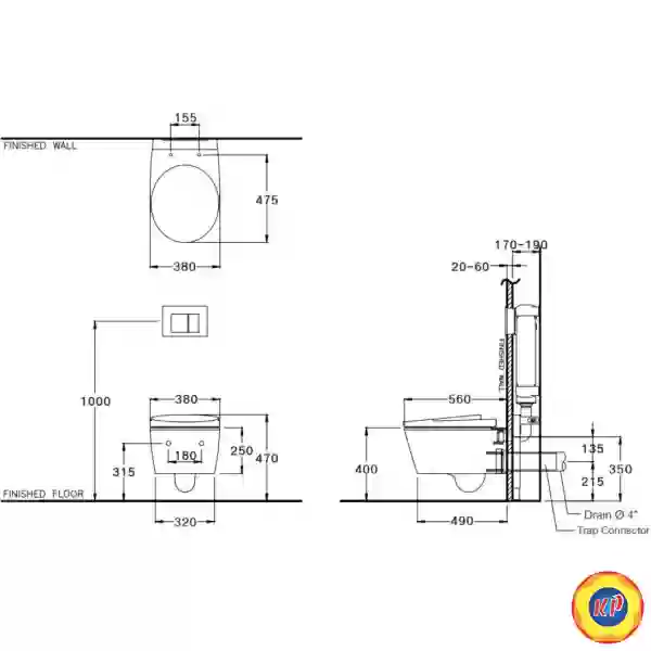 Bồn Cầu Treo Tường Cotto SC19517(F) Simply Modish
