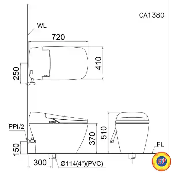 Bồn Cầu Thông Minh CAESAR CA1380H Điện Tử