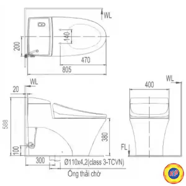 Bồn Cầu Nắp Điện Tử INAX AC-1008R/CW-KB22AVN