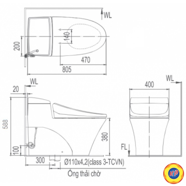 Bồn Cầu Điện Tử INAX AC-1017R/CW-H17VN