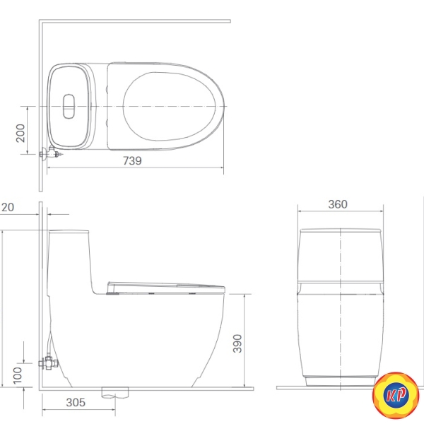Bồn Cầu INAX AC-1052/CW-S32VN Nắp Rửa Cơ