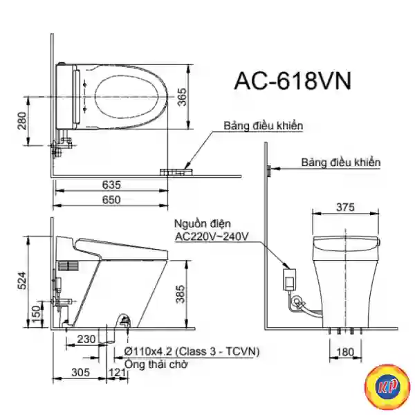 Bồn Cầu Thông Minh INAX AC-618VN (AC618VN)