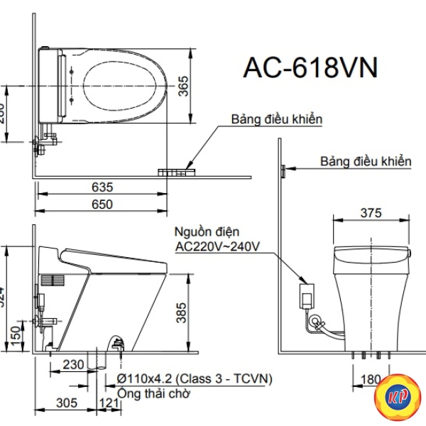Bồn Cầu Điện Tử INAX AC-618VN