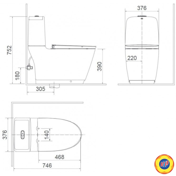 Bồn Cầu INAX AC-832/CW-S15VN Nắp Rửa Cơ