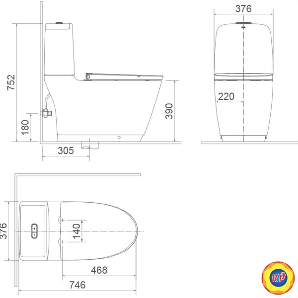 Bồn cầu 1 Khối INAX AC-832/CW-S32VN Nắp Rửa Cơ