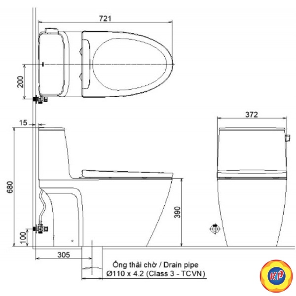 Bồn Cầu INAX AC-912/CW-S15VN Nắp Rửa Cơ Xả Gạt