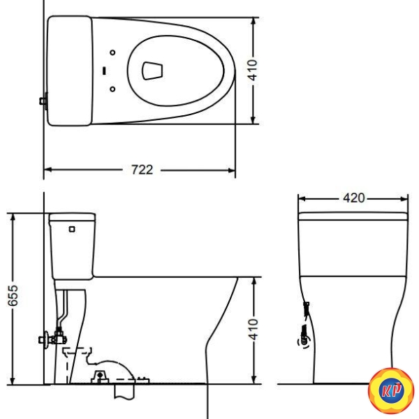 Bồn Cầu TOTO MS188VKT3 1 Khối Nắp TC385VS