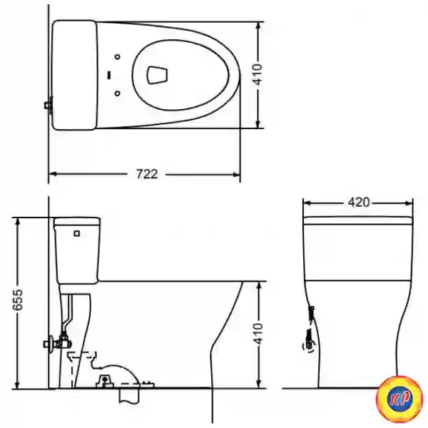 Bồn Cầu TOTO MS188VKT8 Một Khối Nắp TC600VS