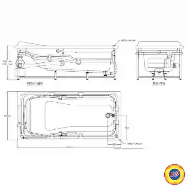 Bồn Tắm Massage American Standard 7220100-WT Tonca Xây 1.7M