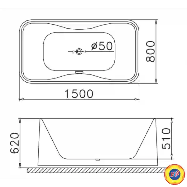 Bồn Tắm CAESAR AT0950 3 Mặt Yếm 1.5M