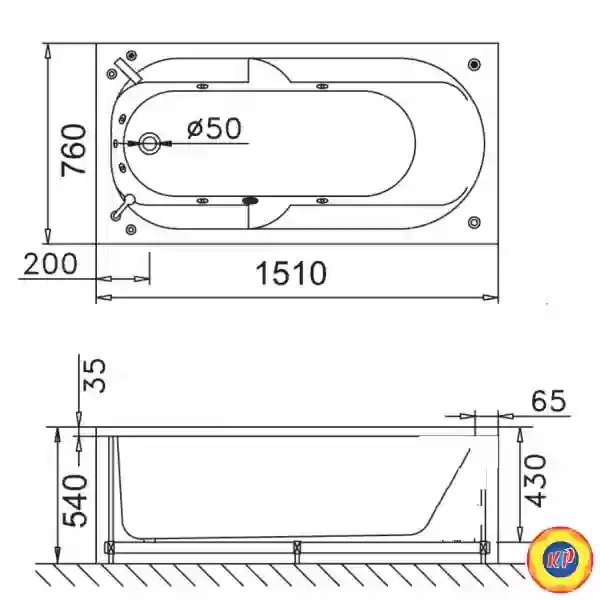 Bồn Tắm Xây 1.5M CAESAR AT0150