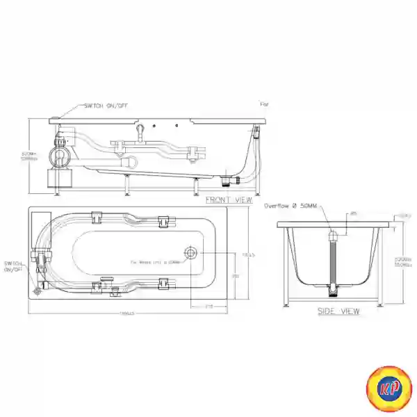 Bồn Tắm Massage American Standard 7240100-WT Xây 1.5M