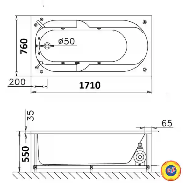 Bồn Tắm Xây 1.7M CAESAR AT0670