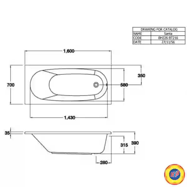 Bồn Tắm Xây Cotto BT216D(H) 1.6M