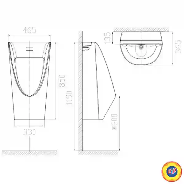 Tiểu Nam Cảm Ứng American Standard WP-6507  Treo Tường