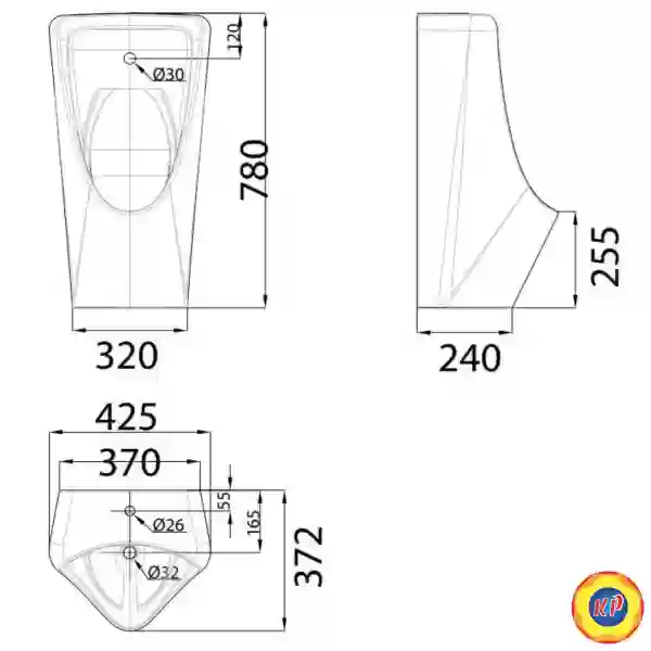 Tiểu Nam Cảm Ứng American Standard WP-6519.DC Treo Tường