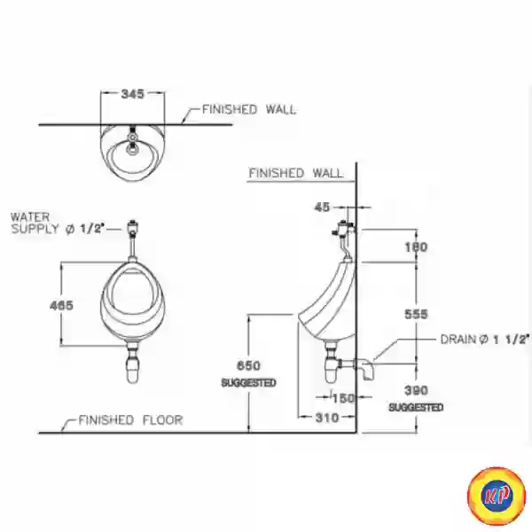 Bồn Tiểu Nam COTTO C307 Venus Treo Tường