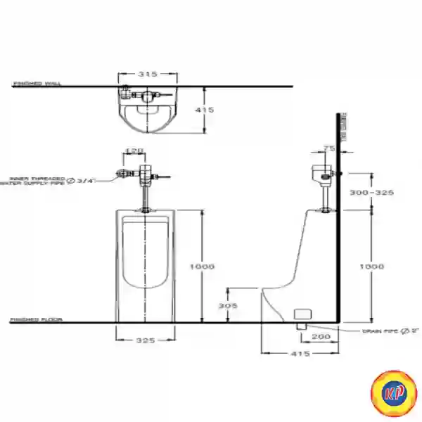 Bồn Tiểu Nam COTTO C31207 Hercules Đặt Sàn