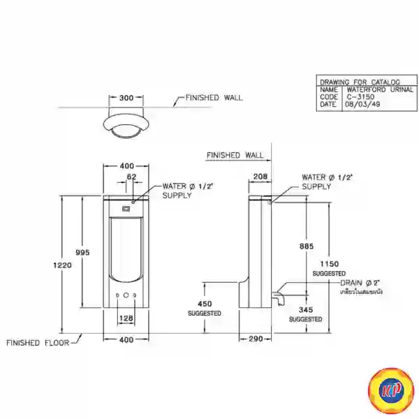 Bồn Tiểu Nam COTTO C31507AC Cảm Ứng Waterford