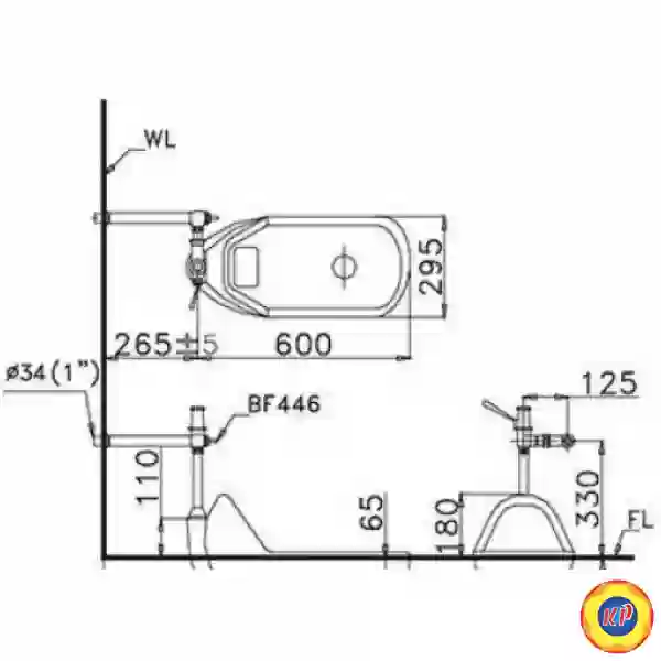 Van Xả Cầu Xổm CAESAR BF446