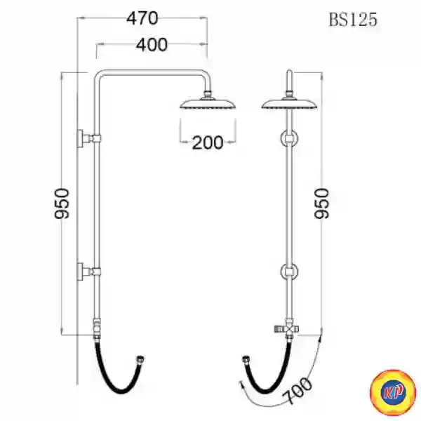 Bộ Thân Sen Cây CAESAR BS125 Rời Bát Tròn 200mm