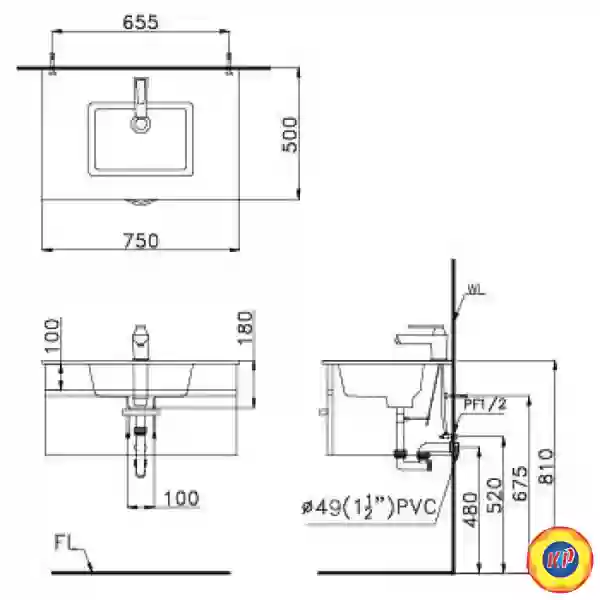 Bộ Tủ Lavabo Caesar LF5032/EH05032AWV Màu Nâu