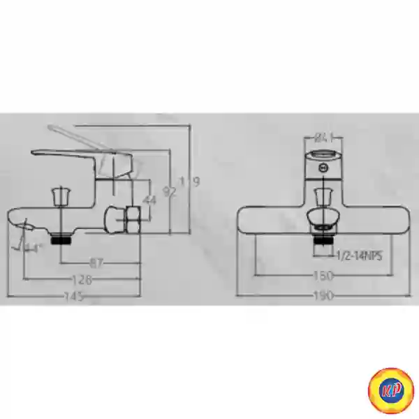Vòi Sen Caesar S383C Nóng Lạnh 1 Chế Độ