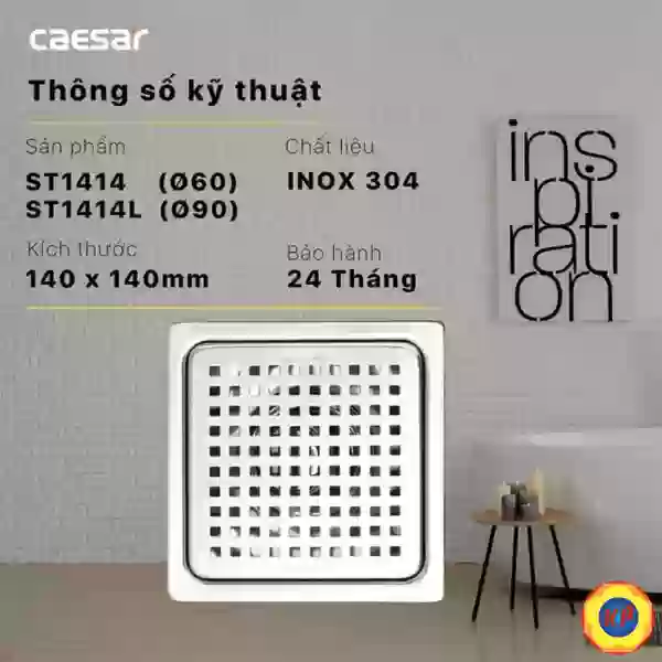 Thoát Sàn CAESAR ST1414 (Ø60)