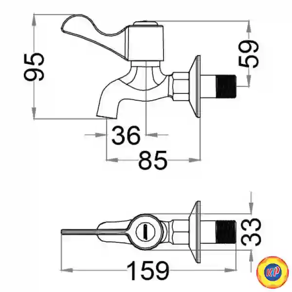 Vòi Lạnh Gắn Tường CAESAR W027C