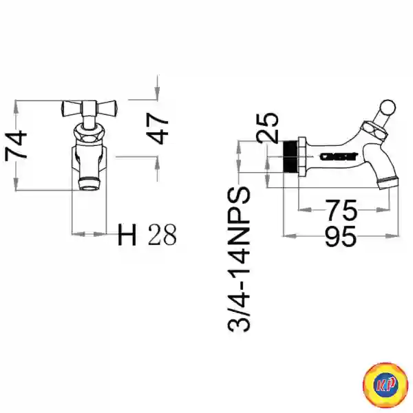 Vòi Lạnh Gắn Tường CAESAR W035-1 (Ø27)