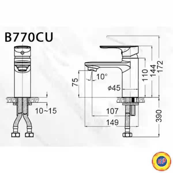 Vòi Lavabo Caesar B770CU Nóng Lạnh Bộ Xả Nhấn