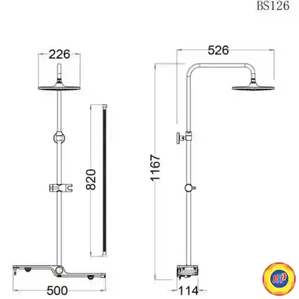 Bộ Vòi Sen Cây Caesar S360C/BS126 Nóng Lạnh