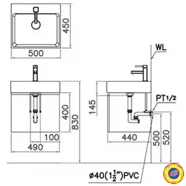 Chậu Lavabo Caesar LF5253 Đặt Bàn