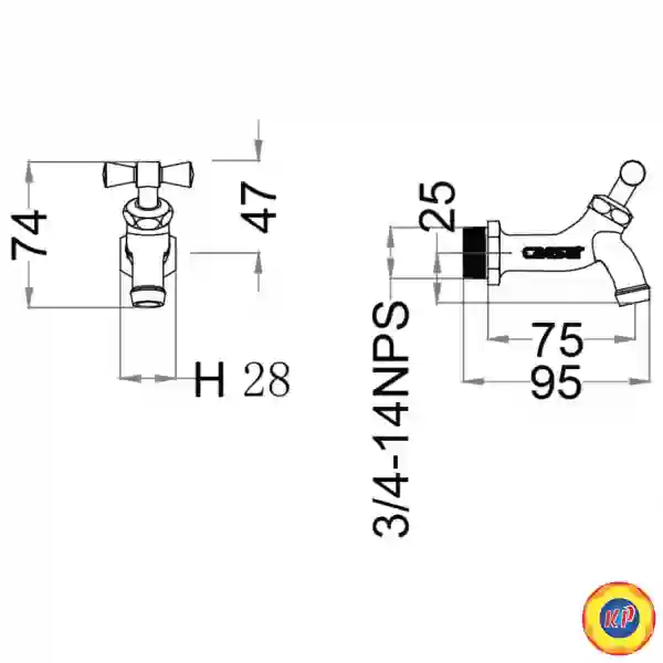 Vòi Lạnh Gắn Tường CAESAR W035 (Ø27)