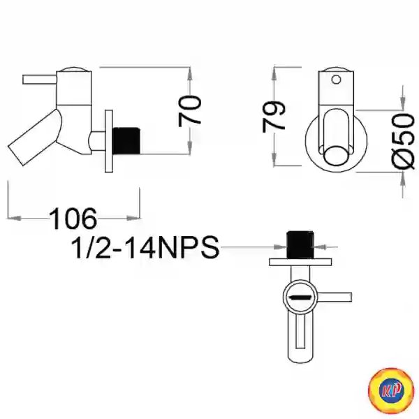 Vòi Lạnh Gắn Tường CAESAR W047C