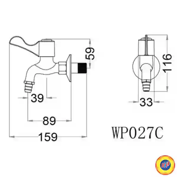 Vòi Lạnh Gắn Tường CAESAR WP027C