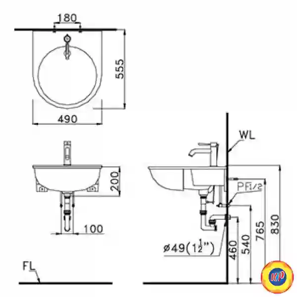 Chậu Rửa Mặt Lavabo CAESAR LF5302 Bán Dương