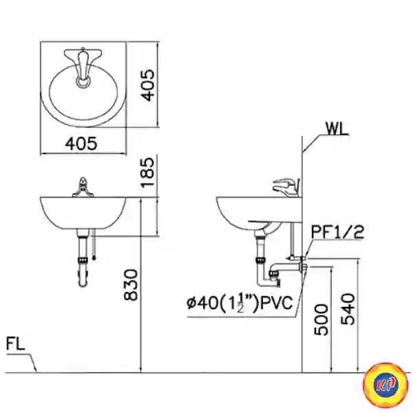 Chậu Rửa Lavabo Treo Tường CAESAR L2140