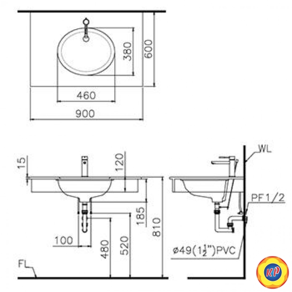 Chậu Rửa Lavabo CAESAR L5115 Âm Bàn