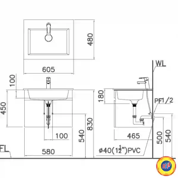 Chậu Rửa Lavabo Dương Bàn CAESAR LF5017