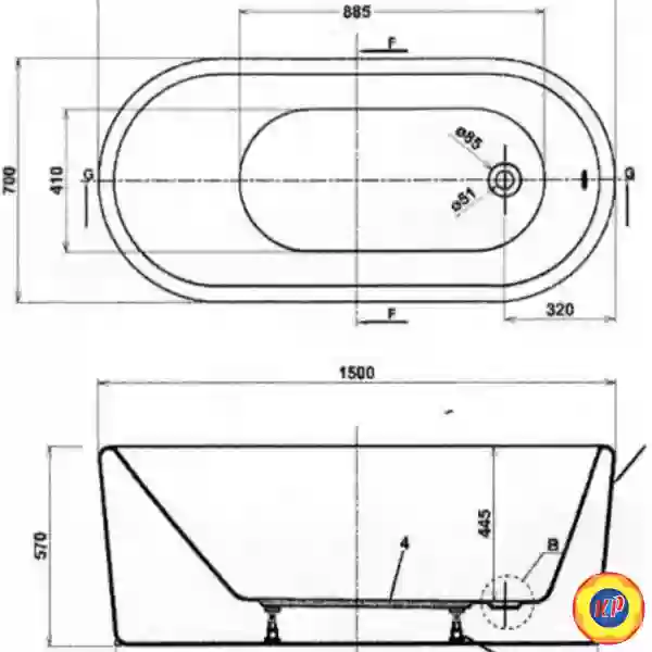 Bồn Tắm Cotto BT1236EP(H) WH  Đặt Sàn 1.7M