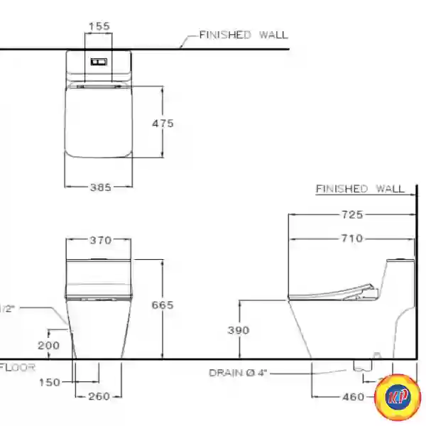 Bàn Cầu COTTO C10327 (CV8) Nắp Điện Tử Simply Modish