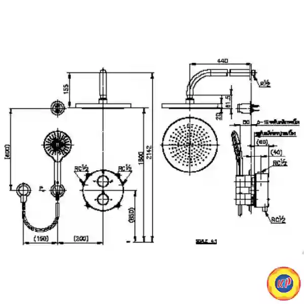 Sen Âm Tường Cotto CPF301H1H2#GR2 Nóng lạnh 2 Đường Nước Màu Vàng Quil