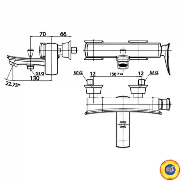 Củ Sen Tắm COTTO CT2254A Thantara Nóng Lạnh