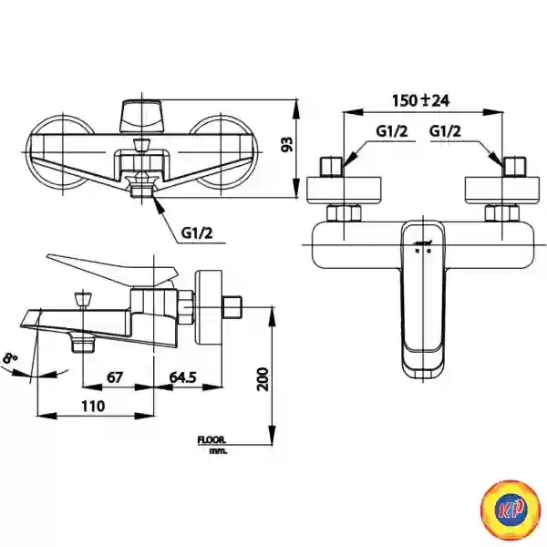Củ Sen Tắm COTTO CT2305A Xposh Nóng Lạnh