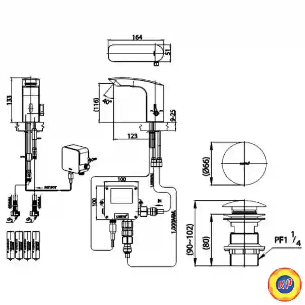 Củ Sen Tắm COTTO CT2405A WALTZ Nóng Lạnh